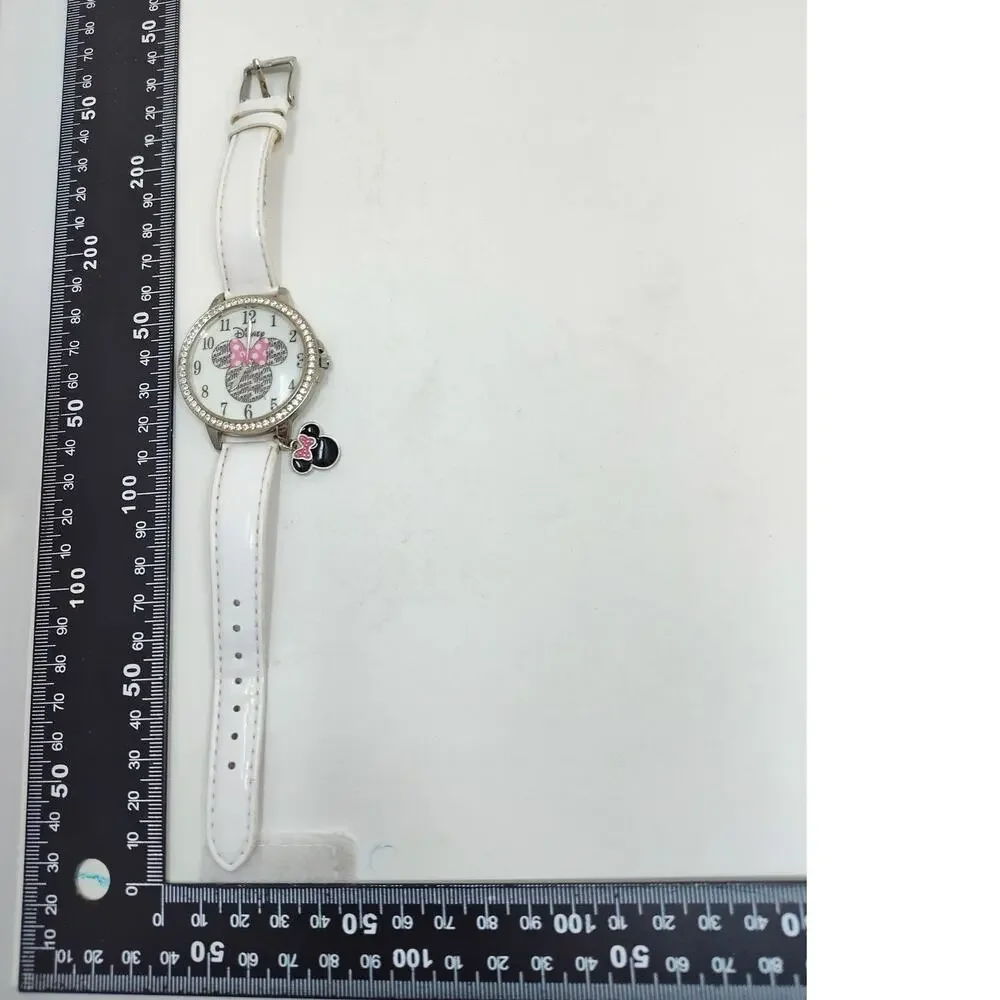 Disney Minnie Mouse Rhinestone Pink Bow Analog Watch